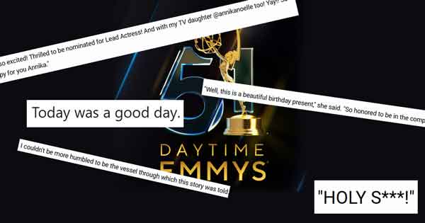 Your favorite soap stars react to their Daytime Emmy nominations