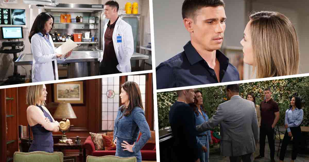 B&B Week of July 15, 2024: Hollis' death was caused by a drug overdose. Sheila was taken in for questioning. Hope told Finn she found him attractive.