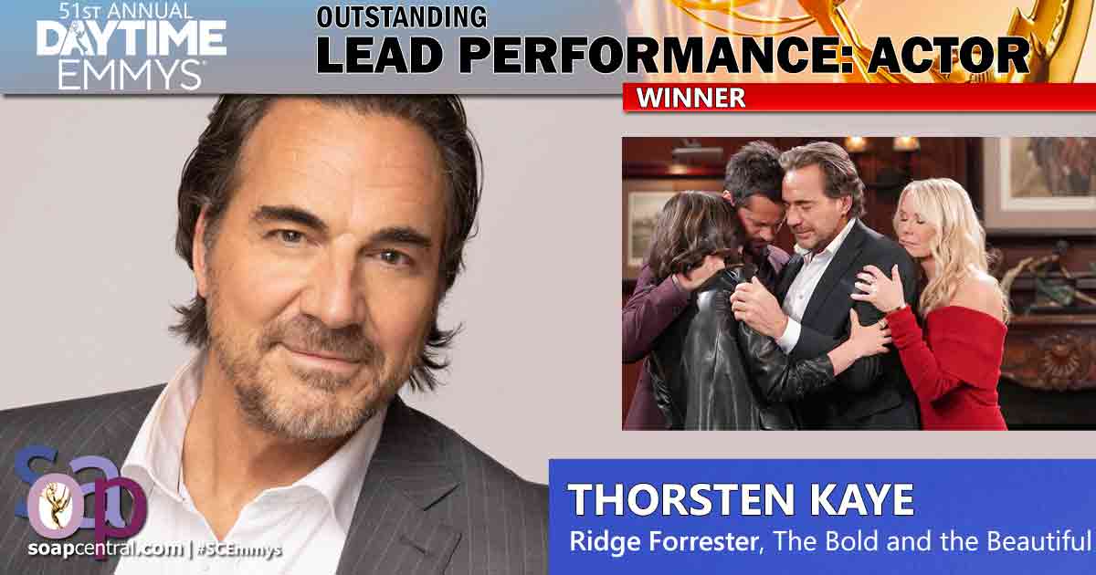 LEAD ACTOR: B&B's Thorsten Kaye nabs back-to-back wins
